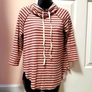 Cowlneck Striped Top NWOT